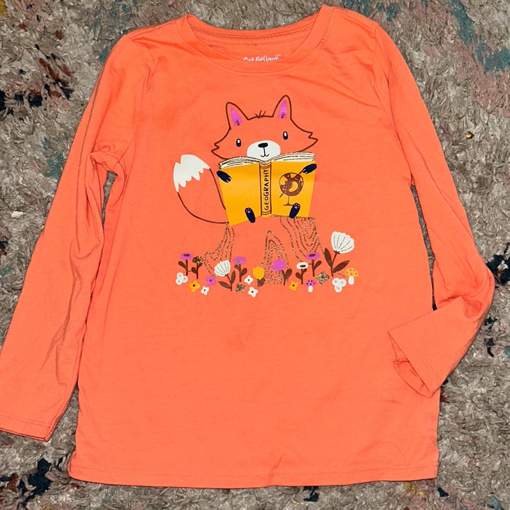 Orange fox tshirt - size xs
